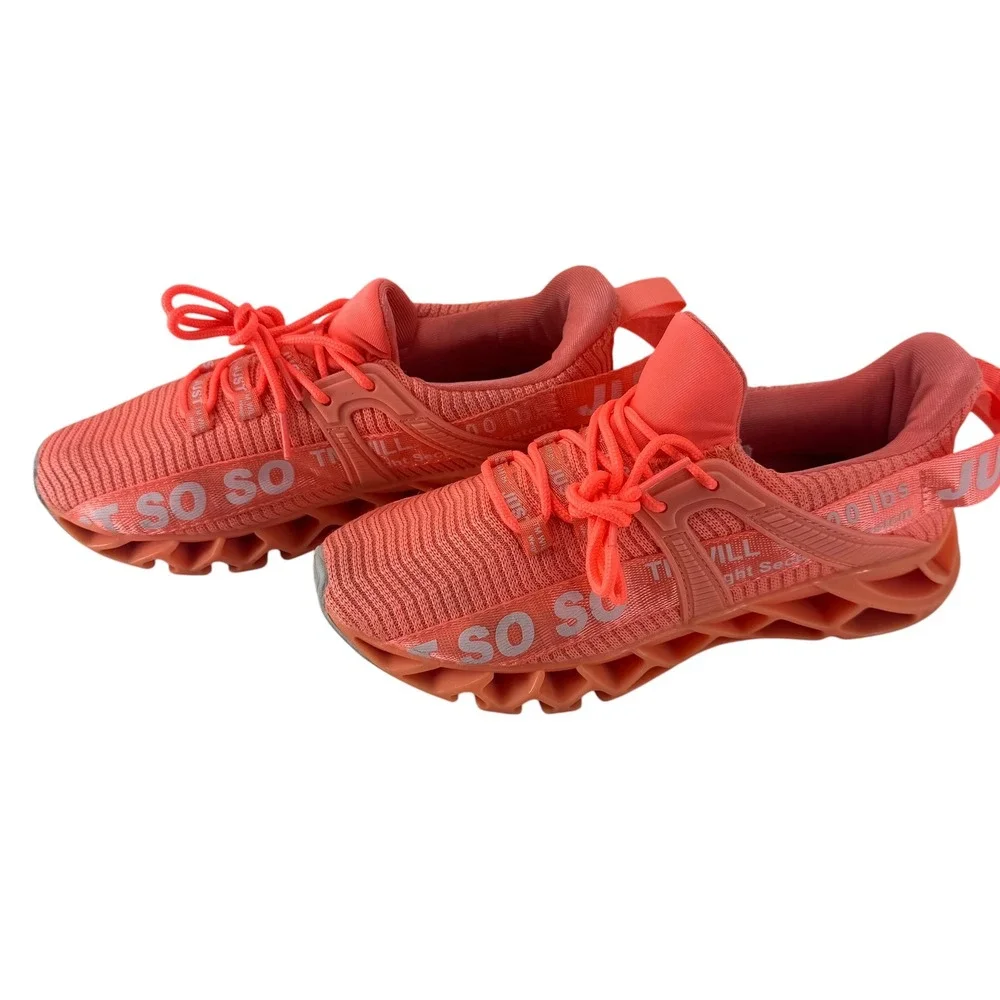 Just So So Womens Orange Blade Sole Walking Running Sneakers Size 39 Non Slip